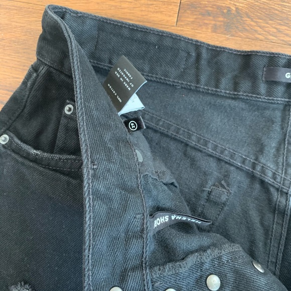 GRLFRND HELENA DISTRESSED SHORTS BLACK SIZE 29 - Picture 10 of 12